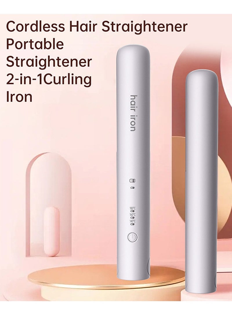 Mini wireless straightener rechargeable portable USB clip bangs curling straight dual-purpose dormitory magic straightener - Image 1